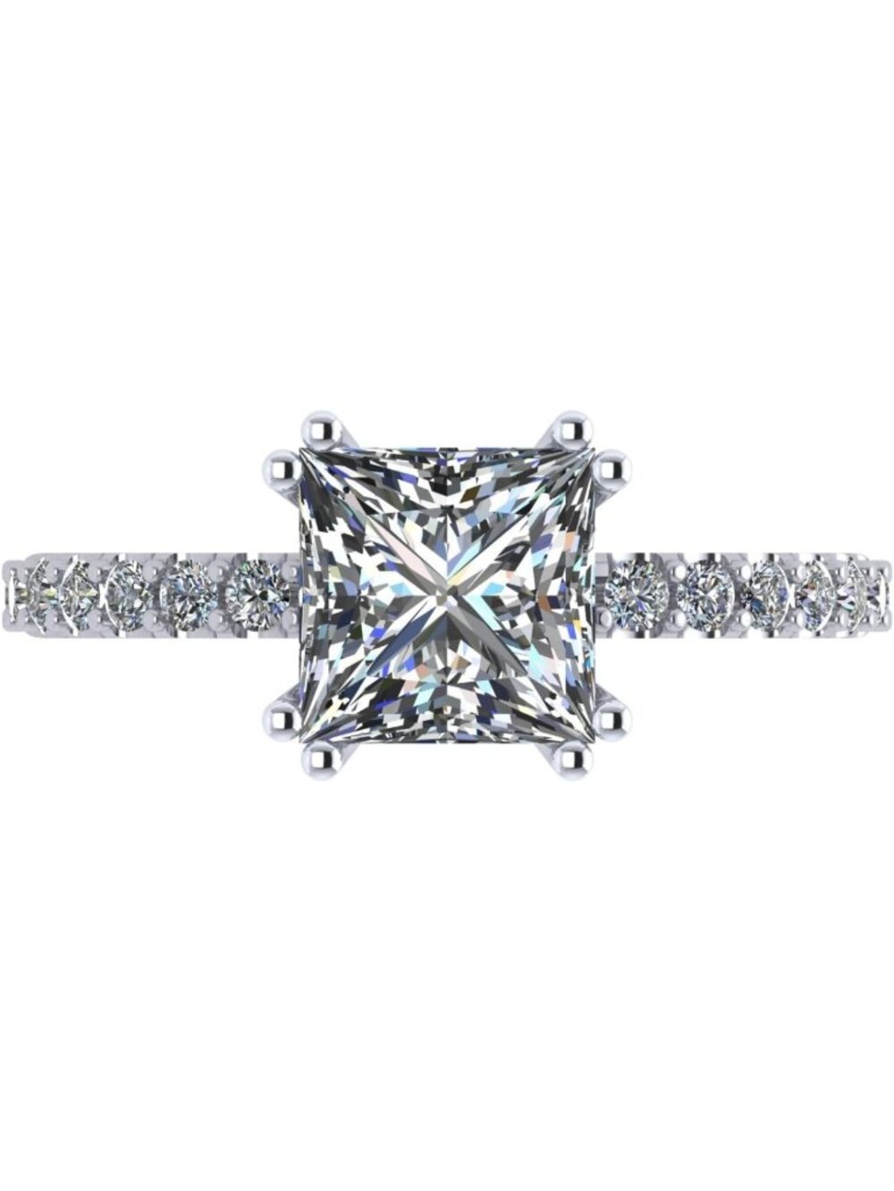 Stunning 1.5-3CT CZ Engagement Ring, Platinum Plated Sterling Silver, Sparkling